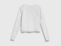 Лонгслив с майкой для девочек, Белый