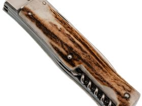 Автоматический многопредметный нож Mikov Predator, сталь 420, рукоять рог оленя