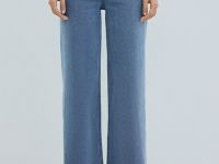 Широкие джинсы с высокой посадкой, Голубой