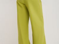 Широкие брюки со льном, Зеленый