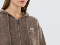 Кардиган на молнии из пряжи с шерстью, Коричневый