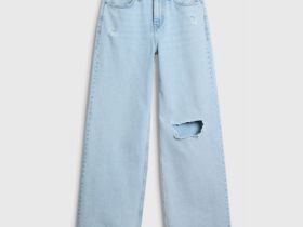 Прямые свободные джинсы, Голубой