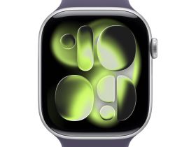 Умные часы Apple Watch Series 11 46 мм Серебристые, с фиолетовым спортивным ремешком M/L