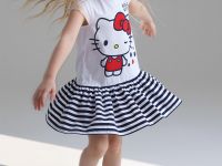 Платье трикотажное для девочки c принтом Hello Kitty