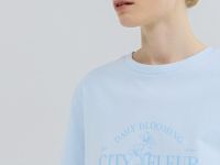 Футболка с принтом, Голубой