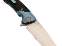 Складной нож Maxace Goliath Black, сталь Bohler K110, рукоять G-10/синий больстер