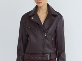 Куртка из искусственной кожи, Фиолетовый