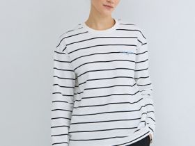 Лонгслив в полоску, Белый