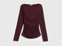 Лонгслив с драпировкой, Фиолетовый
