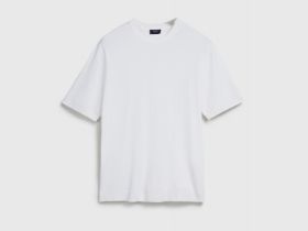 Вязаная футболка из пряжи с вискозой, Белый