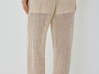 Широкие брюки из структурной ткани, Бежевый