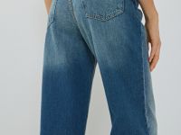 Широкие джинсы с высокой посадкой, Синий