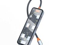 Адаптер Wiwu Cyber HUB USB-C 8 в 1 на 2xUSB 3.0/USB 2.0/SD/TF (3.0)/HDMI (4K30)/PD/RJ45 (CB008) (Gray)