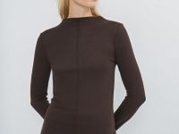 Лонгслив с шерстью, Коричневый