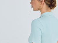 Поло в рубчик с коротким рукавом, Зеленый