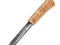 Нож Ханты-Манси в деревянных ножнах, сталь Х12МФ, берёзовый кап, венге-береста