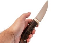 Шкуросъёмный нож Воронёнок, сталь M398, рукоять карельская береза