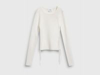 Джемпер в рубчик с завязками для девочек, Белый