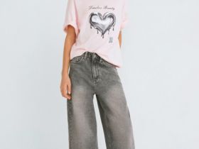 Джинсы Loose Wide с тинтом для девочек, Серый