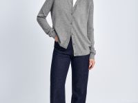 Кардиган прямого силуэта с округлым вырезом