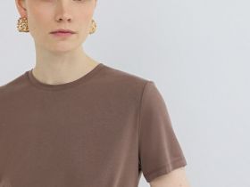Футболка с драпировкой, Коричневый