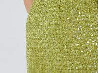 Мини-юбка из твида с пайетками, Зеленый