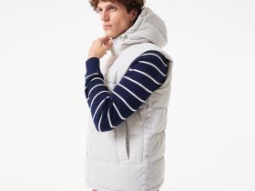 Мужской утеплённый жилет Lacoste с капюшоном