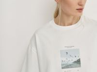 Футболка с географическим принтом O'STIN х Экспедиция, Белый