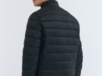 Утеплённая лёгкая куртка с воротником-стойкой, Черный