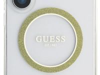Чехол Guess Glitter Circle MagSafe для Galaxy S25 Ultra прозрачный