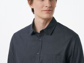 Рубашка из смесового льна, Серый