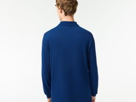 Мужское поло Lacoste L.12.21 классического кроя с длинным рукавом