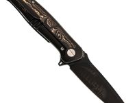 Складной нож Honor Caesar, сталь S35VN с гравировкой, рукоять титан/карбон, черный