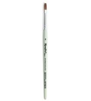 Кисть синтетика коричневая №6 плоская Roubloff "start" короткая ручка, зелёная матовая, серебристая