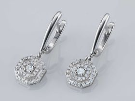 Серьги из белого золота с бриллиантами э4701сг11172700