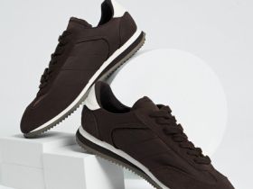 Кроссовки из натуральной замши, Коричневый