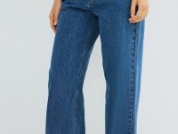 Широкие джинсы с высокой посадкой, Синий