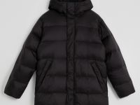 Пуховое полупальто с воротником-стойкой