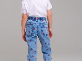 Брюки текстильные джинсовые для девочек (джегинсы)