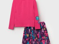 Комплект трикотажный для девочек: фуфайка (футболка), юбка