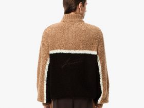 Мужской свитер Lacoste с высоким воротом на молнии свободного кроя