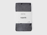 Колготки с узором в виде сердечек, Черный