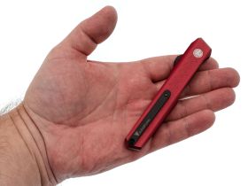 Автоматический нож Nimo Slender Man, сталь D2, выкидной фронтальный нож, рукоять алюминий красный