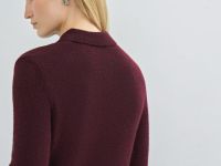 Джемпер с воротником поло, Фиолетовый