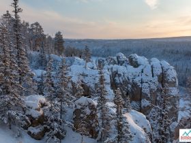Зима на реке Синяя. Синские Столбы