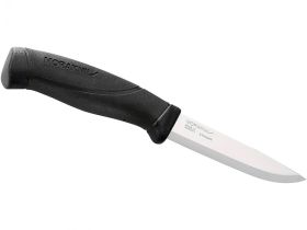Нож с фиксированным лезвием Morakniv Companion Black, сталь Sandvik 12C27, рукоять пластик/резина