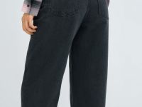 Широкие джинсы Wide leg с высокой посадкой, Серый