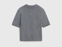 Вязаный джемпер с коротким рукавом для девочек, Серый