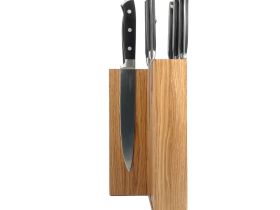 Подставка настольная магнитная для 8 ножей Woodinhome KS009SON, дуб