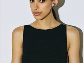 Майка в рубчик, Черный